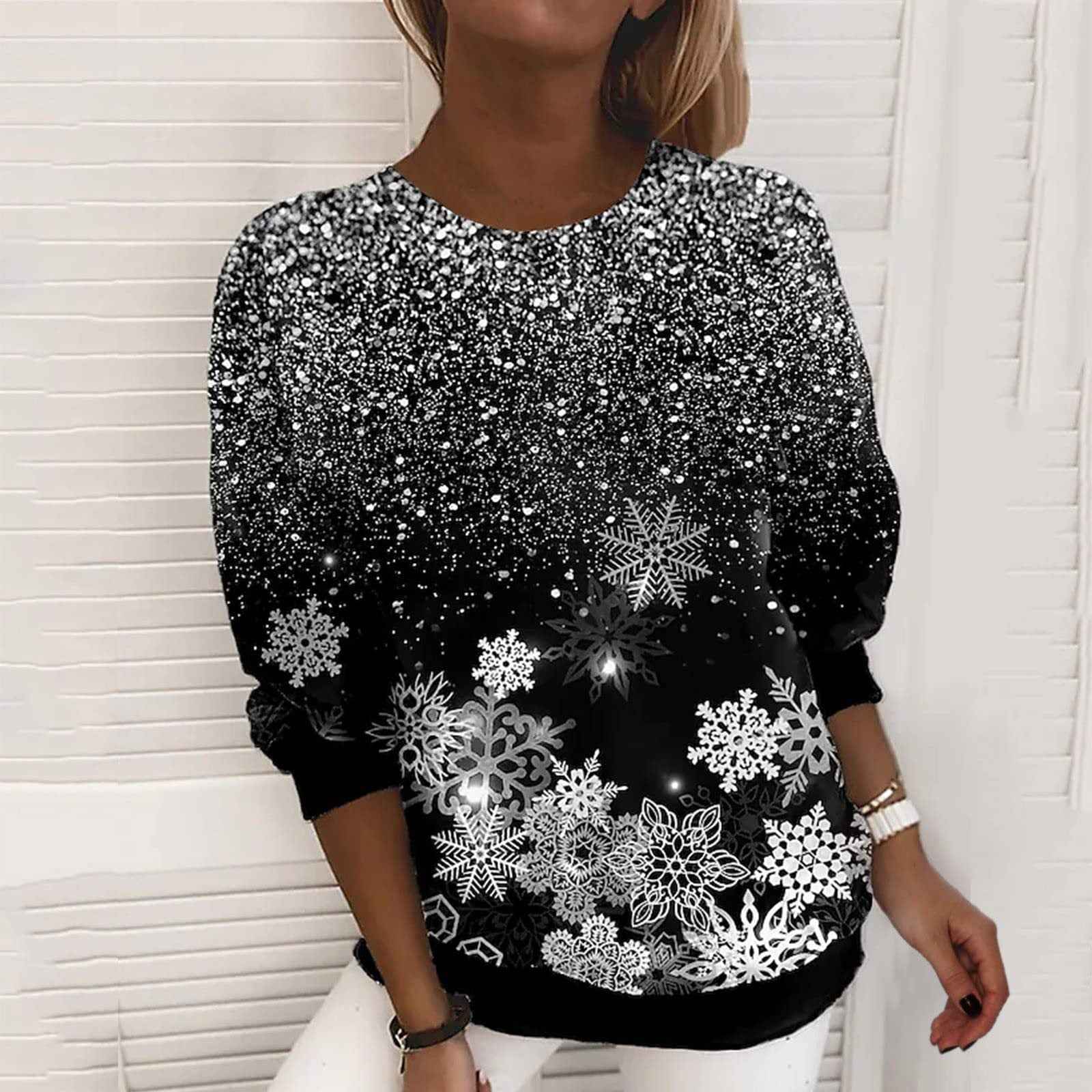 Limorista - Snowflake Christmas 3D Digital Printing Sweater