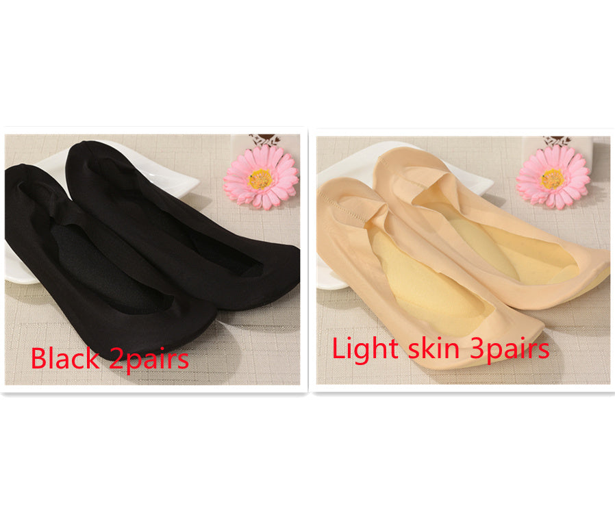 3D Arch Foot Massage Health Care Women Summer Socks Ice Silk Socks Shallow Mouth Silica Gel Invisible Slippers Feet Care Limorista