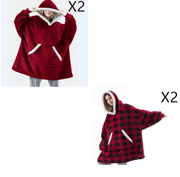 Men And Women Can Wear Zipper Flannel Lazy Blanket Limorista