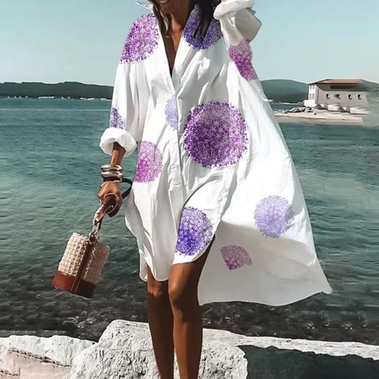 Limorista - Fashion Print Temperament Loose And Comfortable Dress