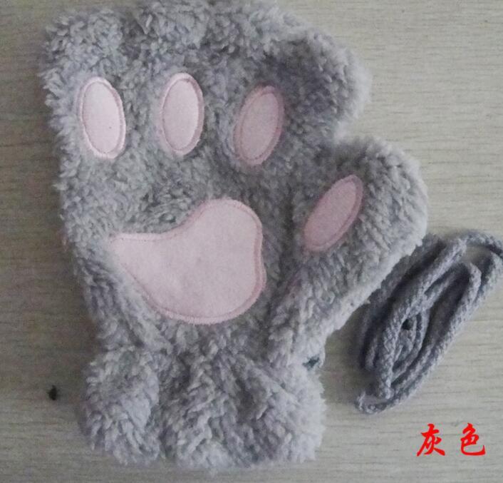 Winter Lovely Half Cover Paw Bear Cat Claw Gloves Short Finger Limorista