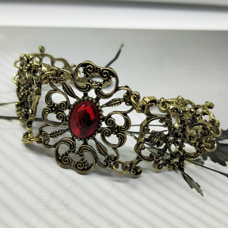 Retro Alloy Inlaid Jewel Rhinestone Elegant Graceful Bracelet Limorista