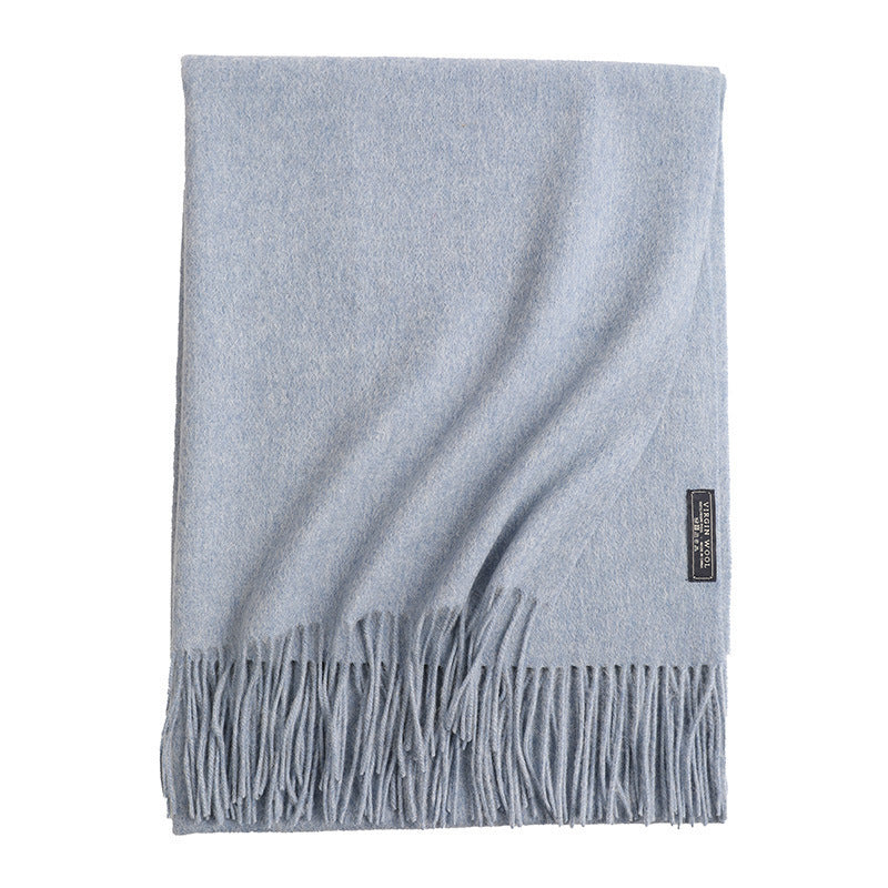 New Solid Color Wool Long Beard Warm Tassel Scarf Thick Limorista