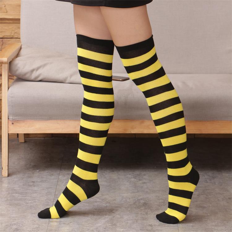 Wild striped long tube bottoming socks Limorista