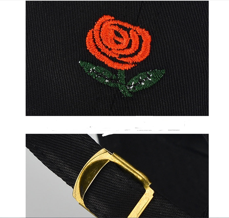 Flag Striped Male and Female Students Winter Personality Embroidery Duck Tongue Bend along Baseball Hip Hop Hat Soft Top Limorista