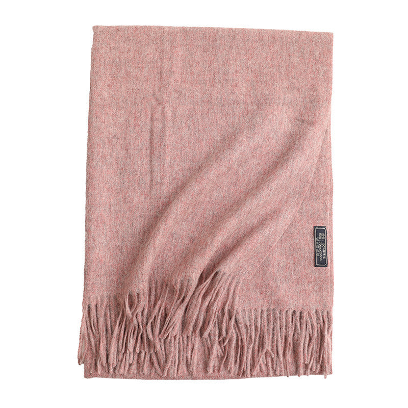 New Solid Color Wool Long Beard Warm Tassel Scarf Thick Limorista