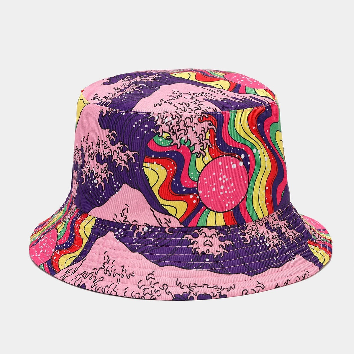 Graffiti Double-sided Bucket Hat Female Party Hip Hop Bucket Hat Limorista