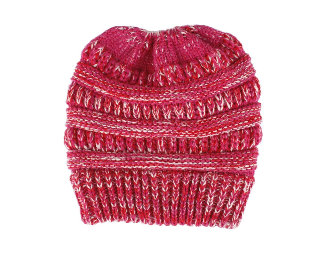 Mixed Color Knitted Wool Hat Ladies Non-labeled Ponytail Hat Limorista