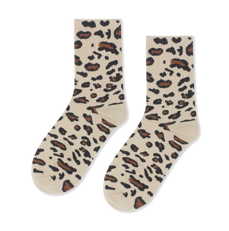 Leopard socks, female leopard, personality, tide, autumn and winter, Korean version, stockings Limorista