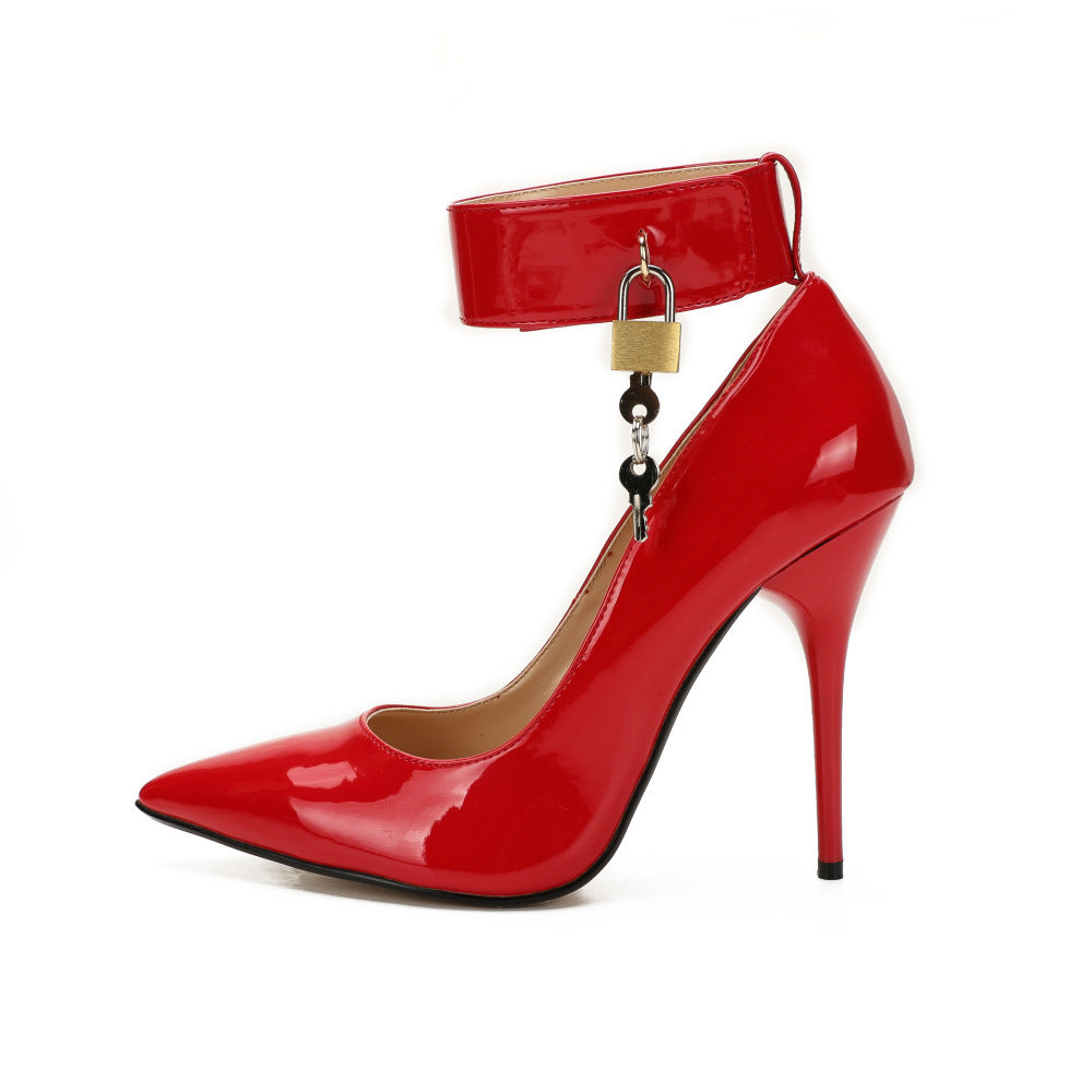 Ladies Lock Stiletto 12cm Pointed High Heels Limorista