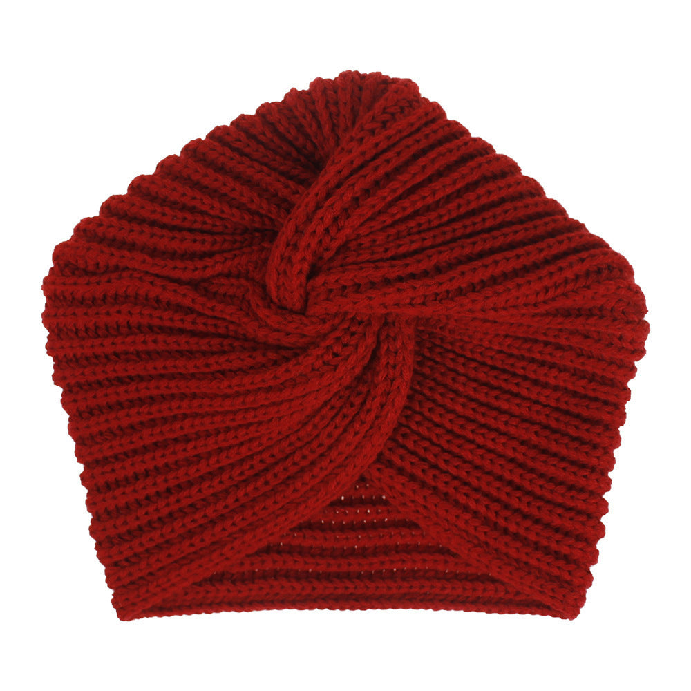 New Winter Knitted Nail Pearl Headscarf Hat Bohemian Knotted Warm Headband Limorista
