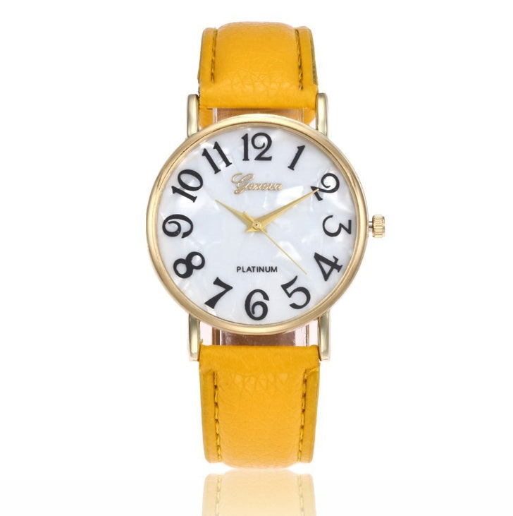 Marble Belt Watch Fashion Geneva Watch Shell Face Casual Watch For Men And Women Limorista