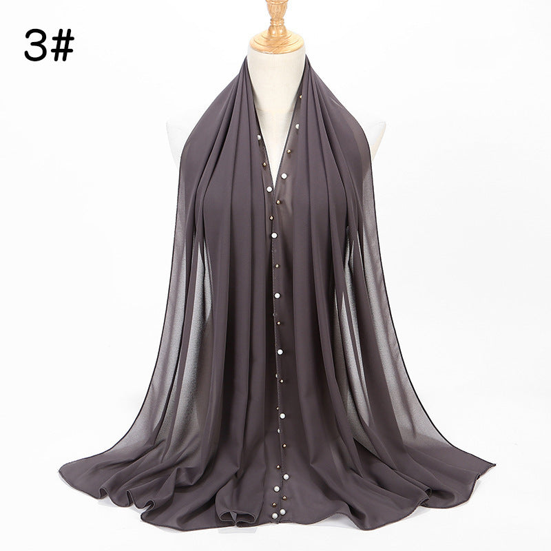 Chiffon nail pearl scarf hijab Limorista