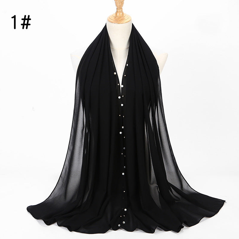 Chiffon nail pearl scarf hijab Limorista