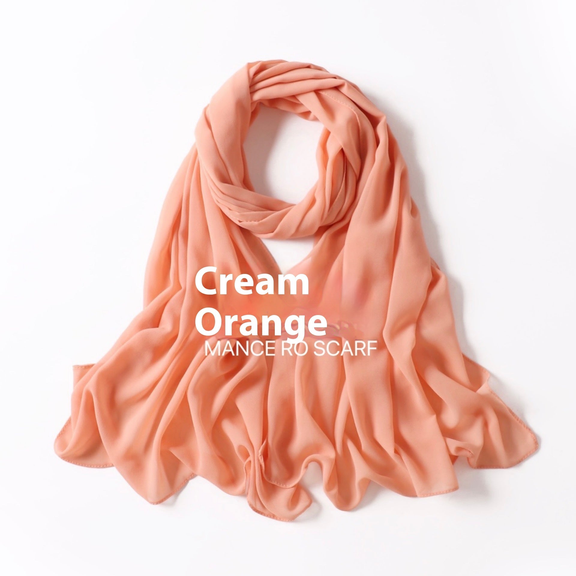 Pure Color Pearl Chiffon Scarf Headcloth Veil Chiffon Scarf Limorista