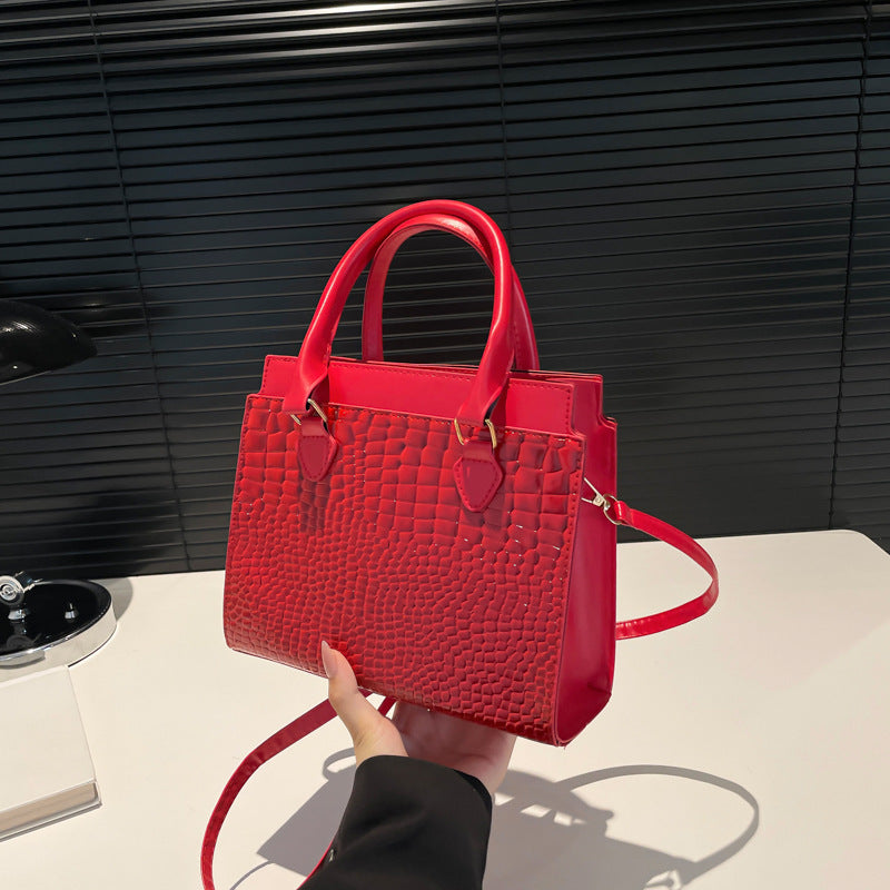 Large-capacity Textured Commuter Tote Pattern Shoulder Messenger Bag Limorista