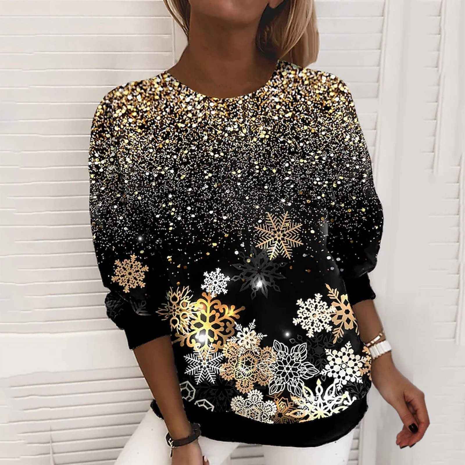 Limorista - Snowflake Christmas 3D Digital Printing Sweater