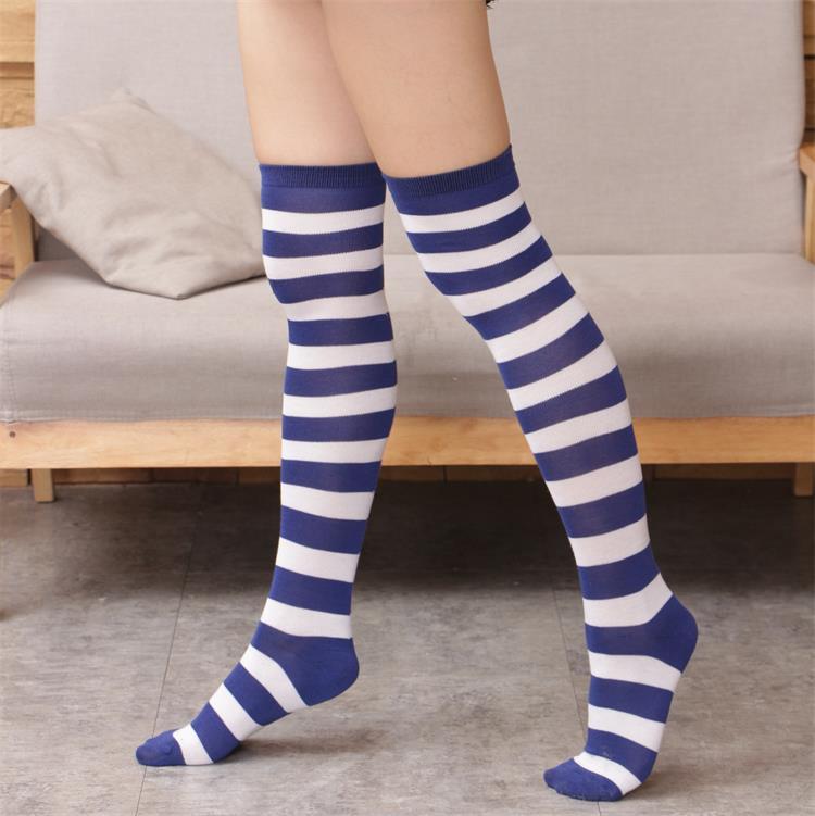 Wild striped long tube bottoming socks Limorista