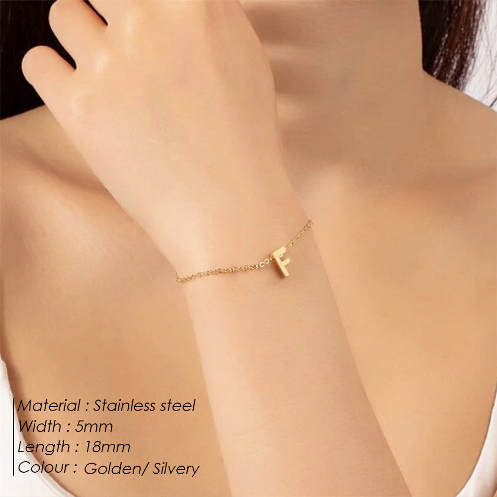 26 Letters Fashion Personality Stainless Steel Letter Bracelet Limorista