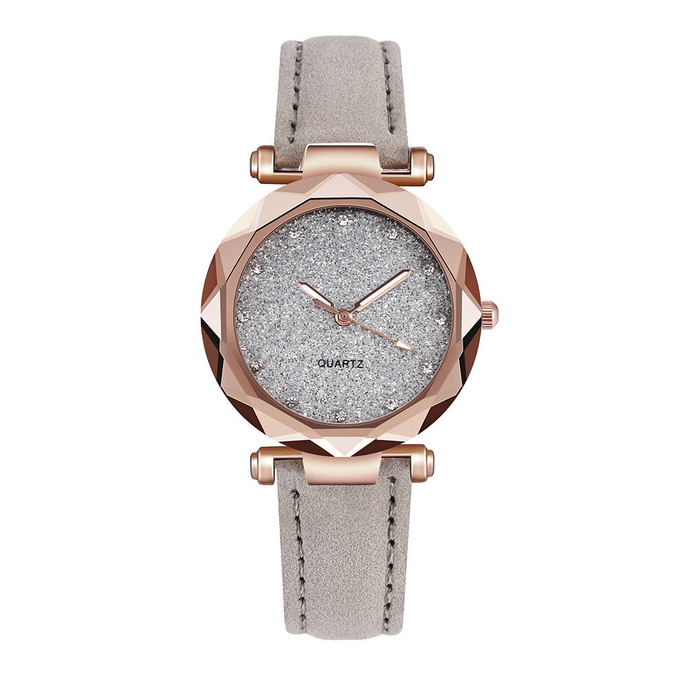 Casual Women Romantic Starry Sky Wrist Watch Leather Rhinestone Designer Ladies Clock Limorista