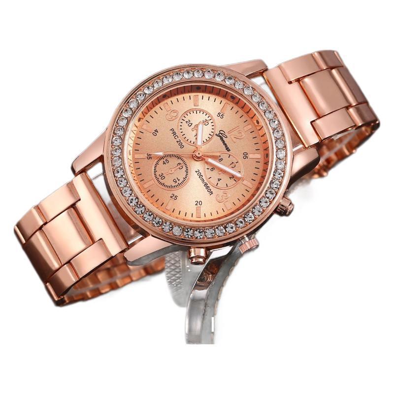 Geneva Steel Belt Gold Quartz Watch Limorista
