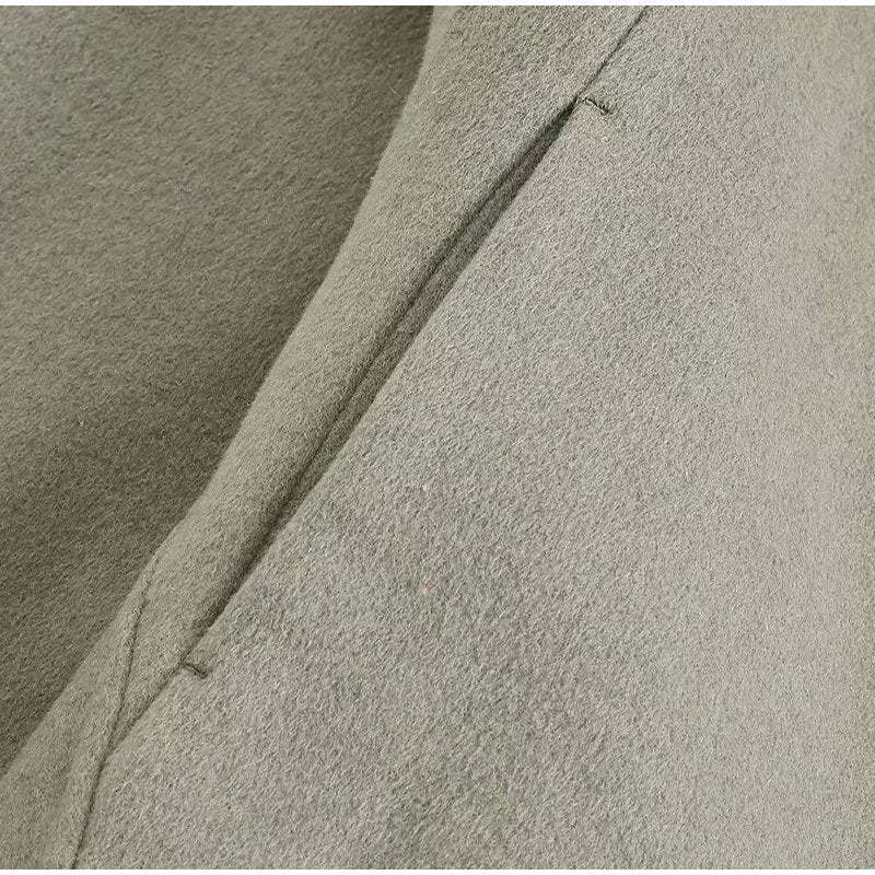 Fashion Detachable Cap Round Neck Double-sided Splicing Coat Limorista