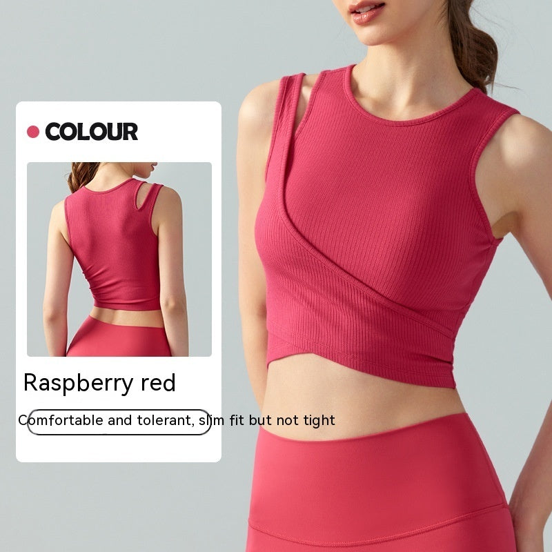 Limorista - Stitching Fake Two-piece Yoga Vest One-piece Fixed Female