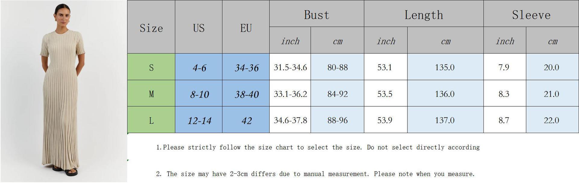 Knit Casual Tight Waist Round Neck Big Pit Stripe Slimming Knitted Long Dress Limorista