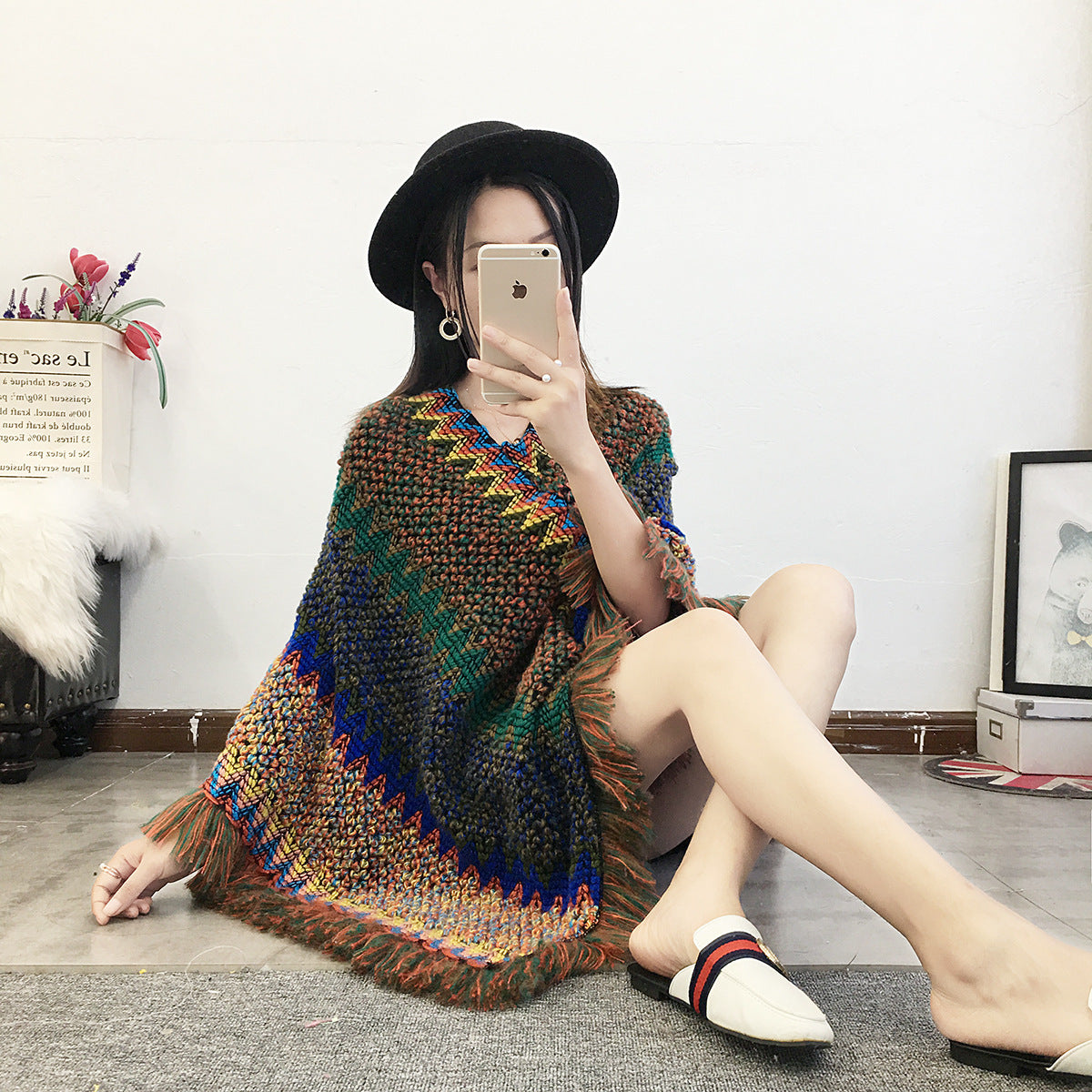 Tassel scarf coat woman Limorista