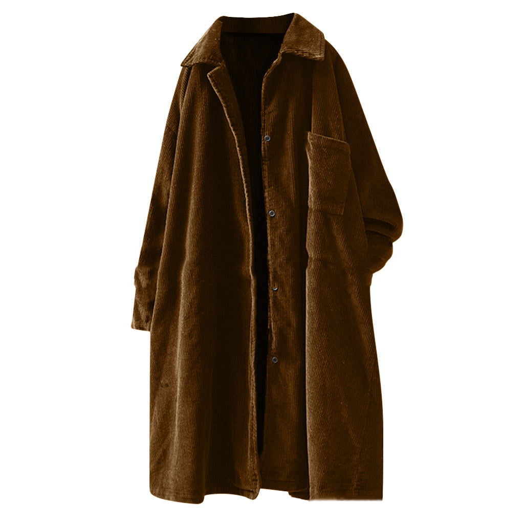 Simple Lapel Long Sleeve Mid-Length Trench Coat Women Limorista