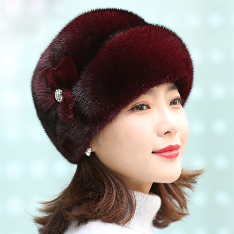 Fur Hat Female Winter Artificial Mink Hair Top Hat Limorista