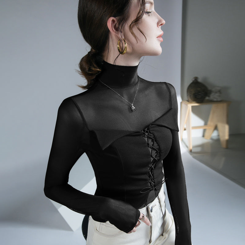 Ladies Design Sense Mesh Splicing Top Inner Wear Limorista