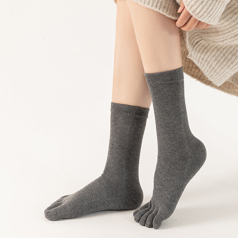Sweat Absorbing Japanese Solid Five Toe Socks Limorista