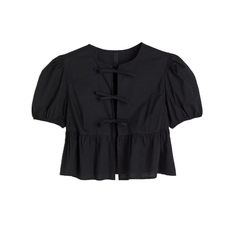 Bow Tie Puff Sleeve Top Limorista