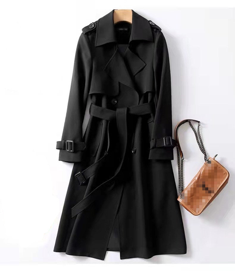 Double-breasted Mid-length Tie Trench Coat Limorista