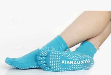 Slip Yoga Socks 5 Toes Socks Letter Print Massage Exercise Short Tube High-quality Cotton Socks Limorista
