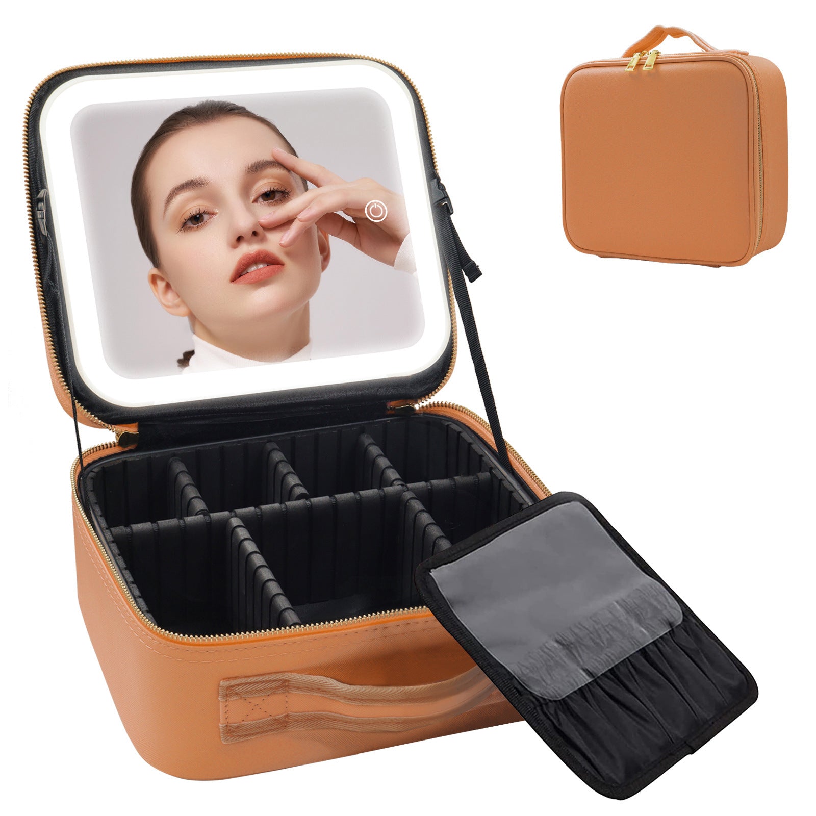 Large Capacity Cosmetic Case With LED Mirror High Sense Multifunctional Storage For Makeup Artist Cosmetic Bag Limorista