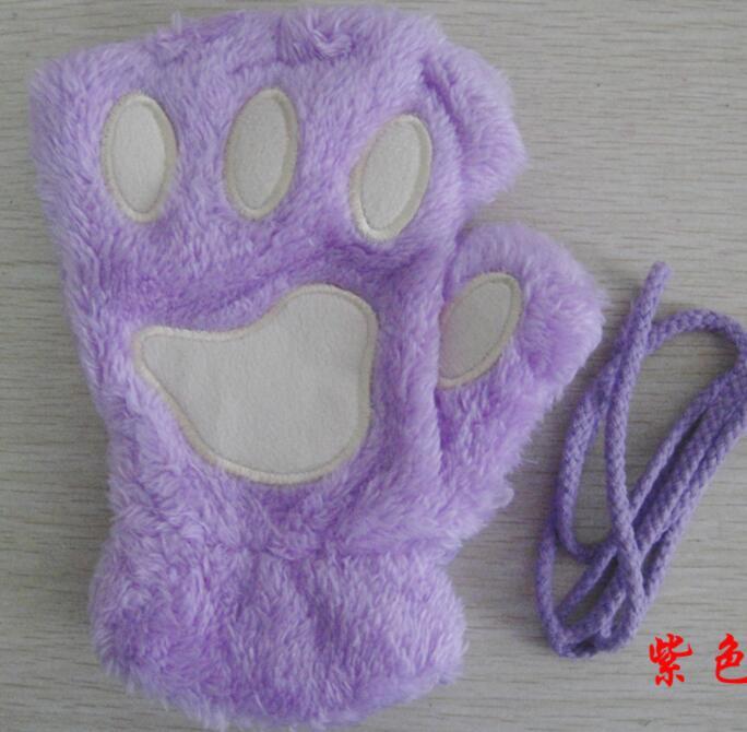 Winter Lovely Half Cover Paw Bear Cat Claw Gloves Short Finger Limorista