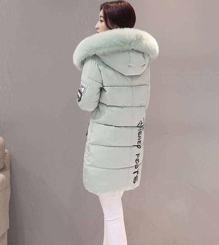 Slim thick cotton jacket large fur collar cotton suit Limorista