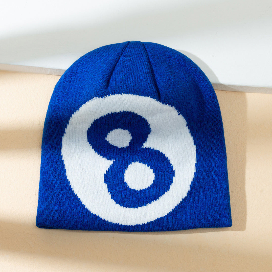 Warm All-matching Simple Number 8 Slipover Woolen Cap Limorista