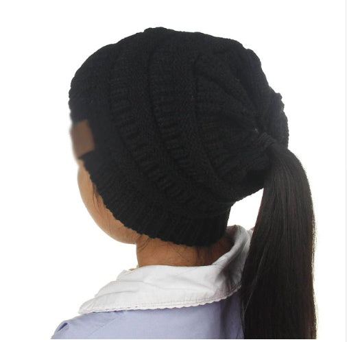 Knitted Ponytail Hat, Women&