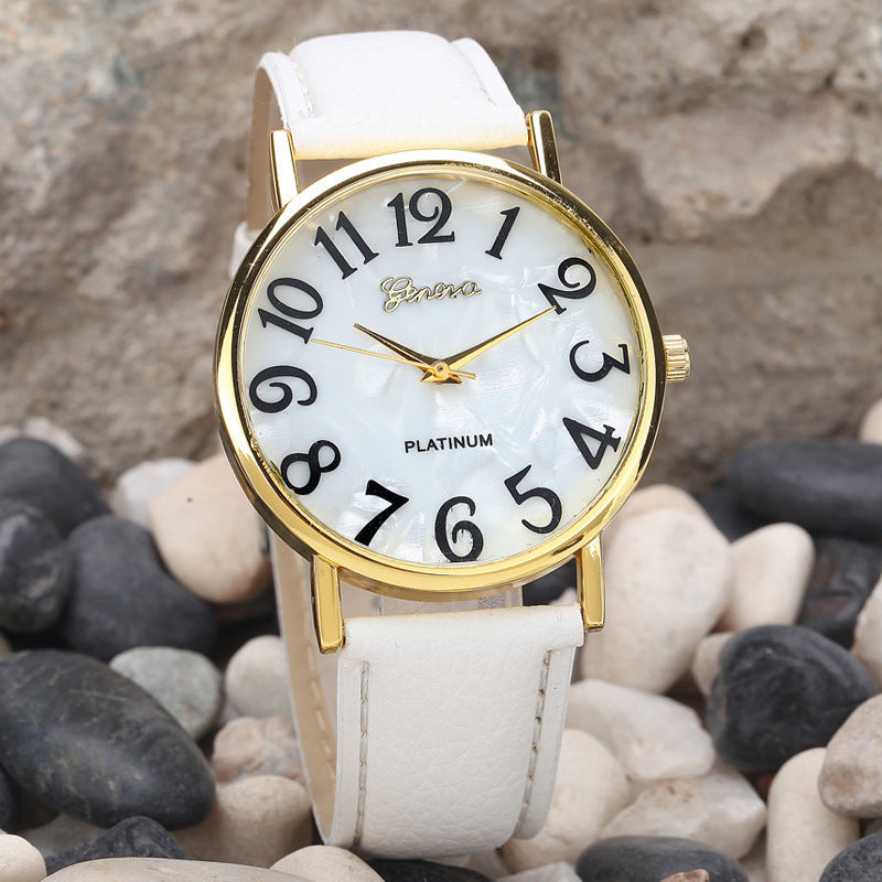 Marble Belt Watch Fashion Geneva Watch Shell Face Casual Watch For Men And Women Limorista