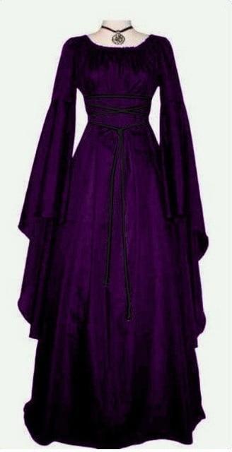 Halloween Long Sleeve Round Collar Belt Irregular Ladies Dress Halloween Witch Costume Limorista