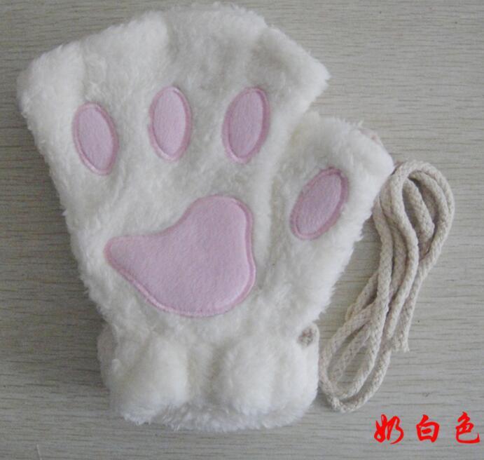 Winter Lovely Half Cover Paw Bear Cat Claw Gloves Short Finger Limorista