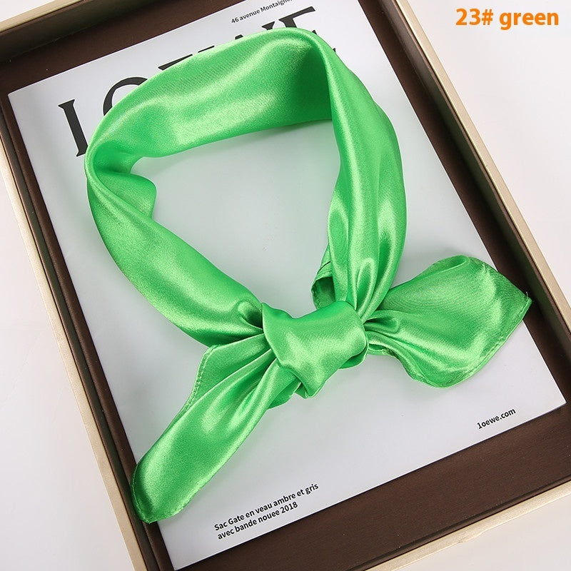 Solid Color Square Scarf Artificial Silk Small Square Towel Limorista