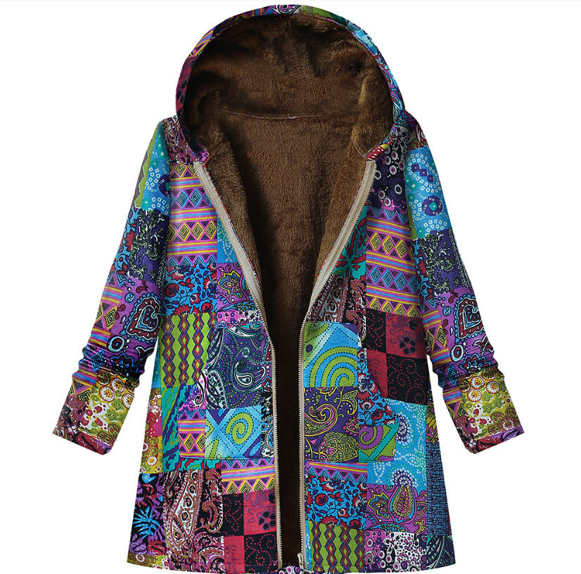 Ethnic style cotton-padded jacket Korean fashion Limorista