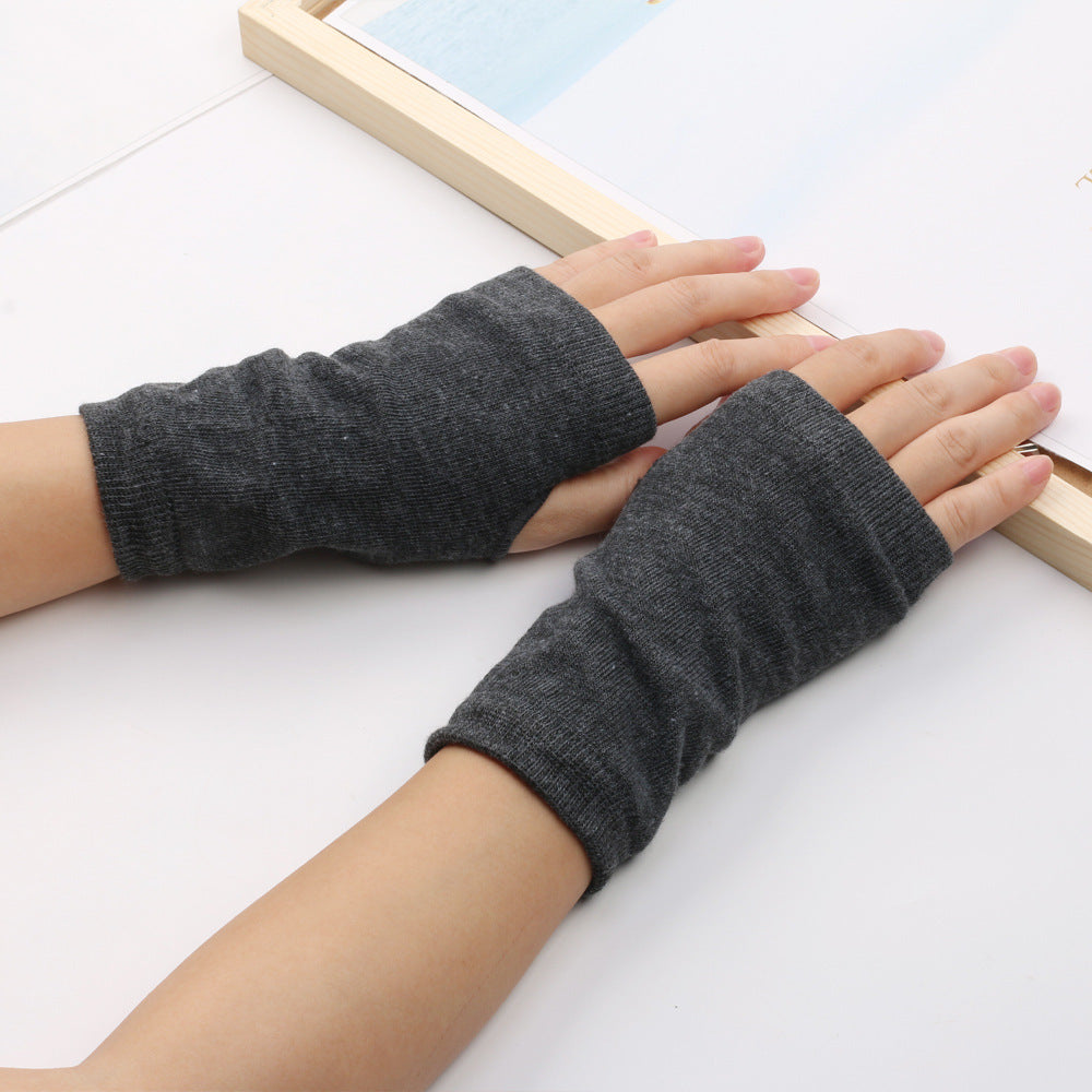 Winter Cotton Gloves Half Finger Sports Fingerless Gloves Knitted Limorista