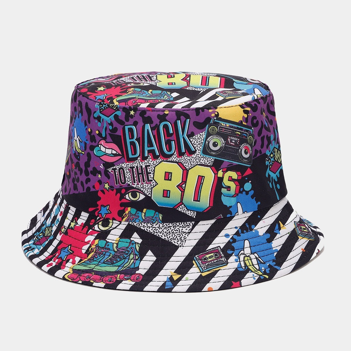 Graffiti Double-sided Bucket Hat Female Party Hip Hop Bucket Hat Limorista