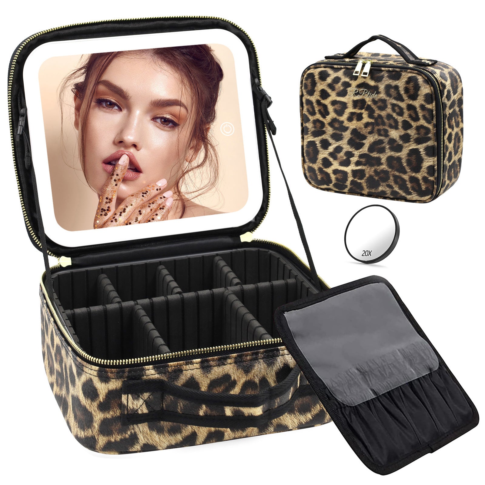 Large Capacity Cosmetic Case With LED Mirror High Sense Multifunctional Storage For Makeup Artist Cosmetic Bag Limorista