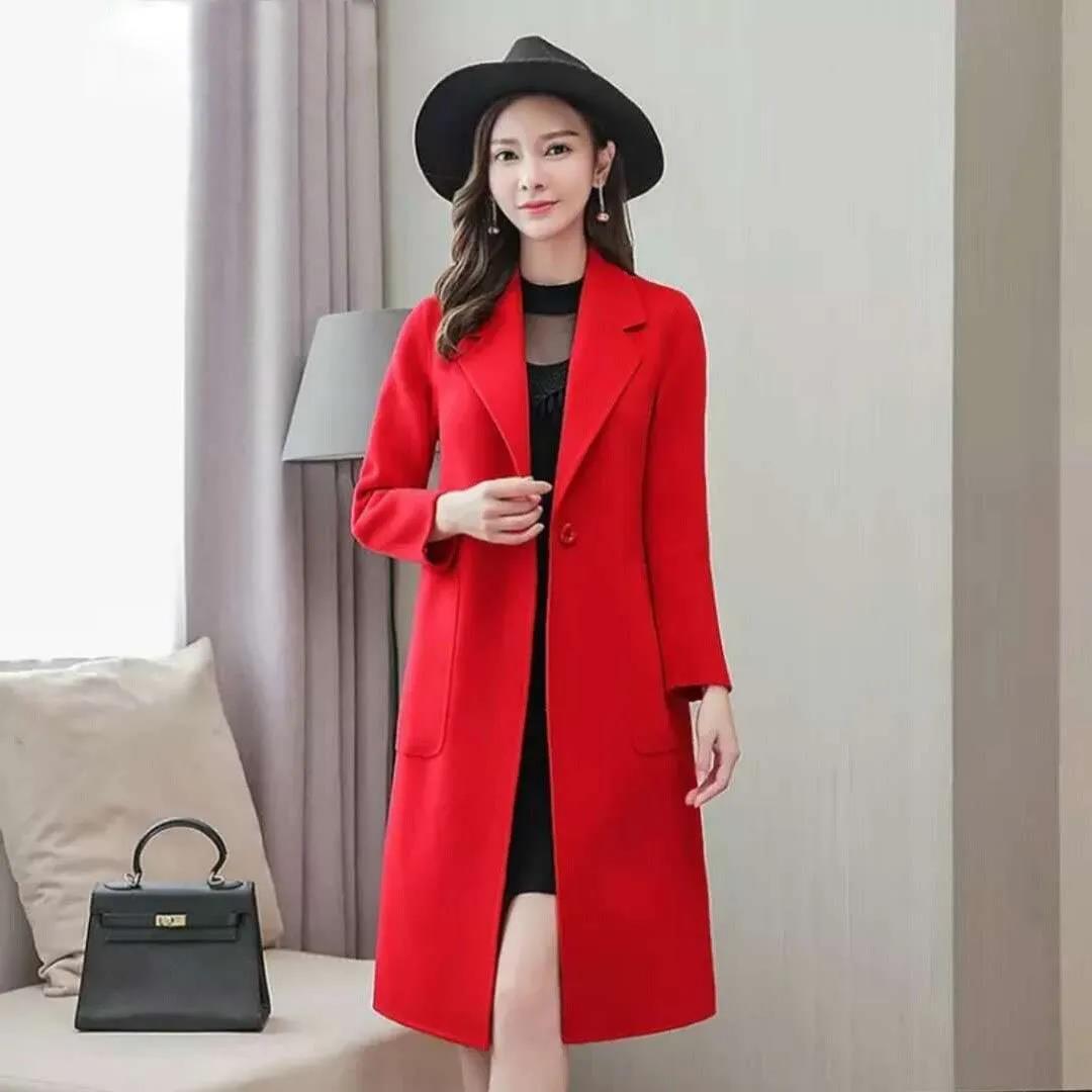 Mid-length Loose Wool Overcoat Women&
